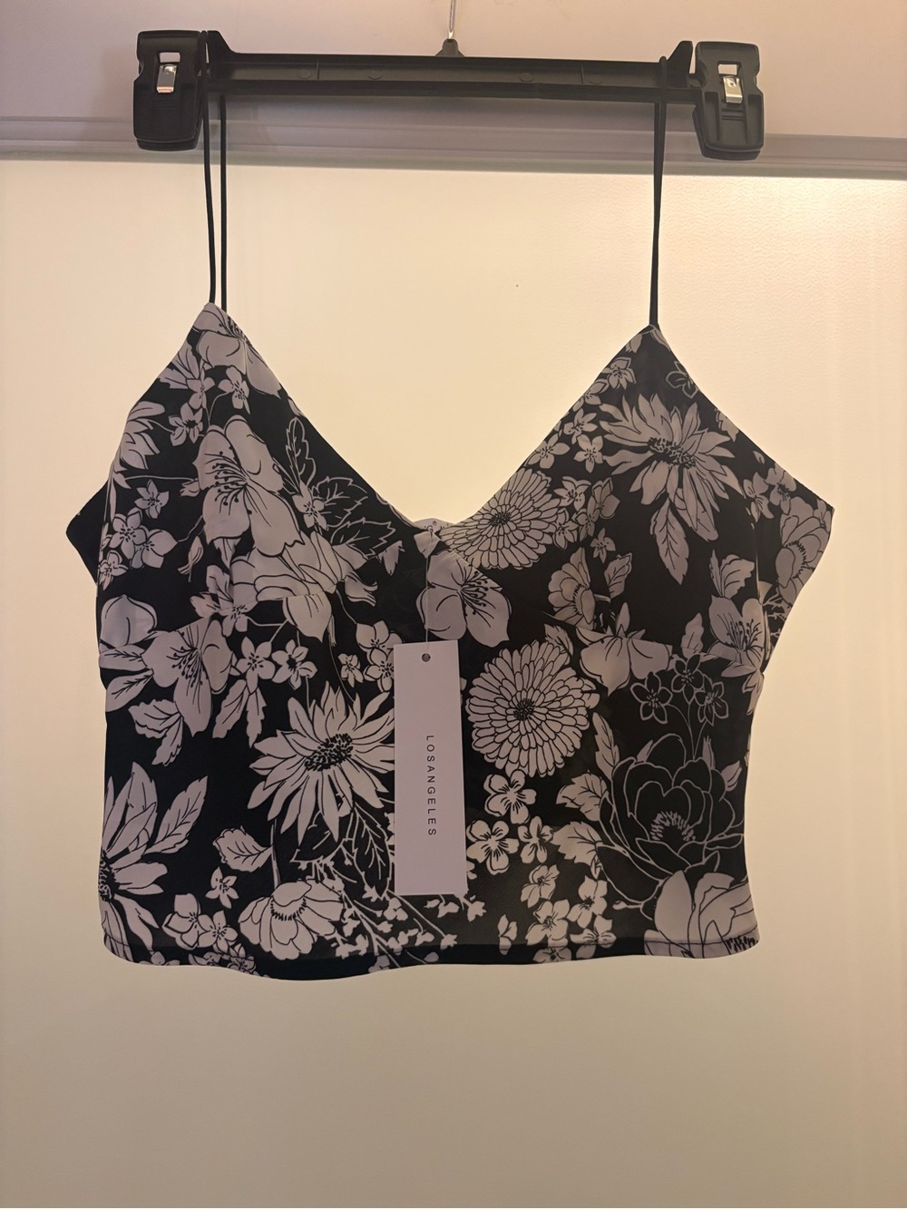 Timing Black and White Floral Cami